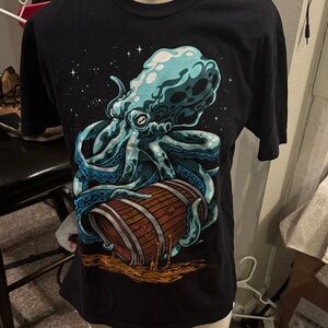 Graphic Tee with Octopus Design